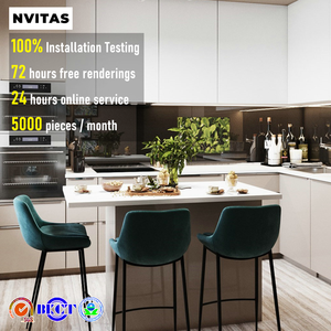 Nvitas thiết kế hiện đại màu trắng chống nấm MDF rắn Modular bếp đảo tủ cho cuộc sống bồn rửa bao gồm căn hộ dự án - Product Image 1