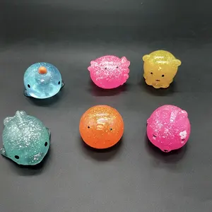 Plastik oyuncak TPR Squishy Mochi Kawaii deniz hayvan Squishy için kapsül içine otomat