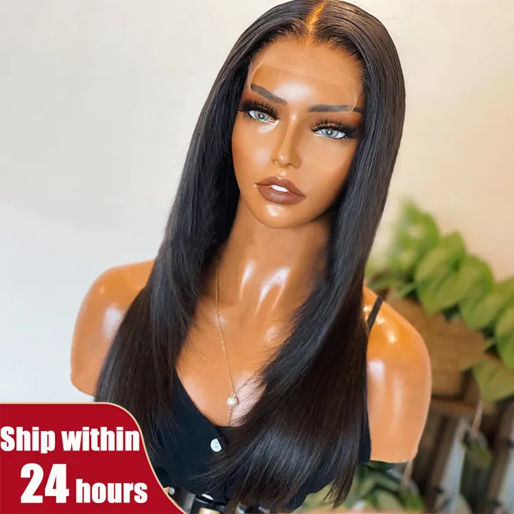 Bone Straight Brazilian Human Hair Lace Front Wig Remy HD lace Wigs Natural Human Hair Wigs for Black Women
