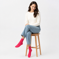 Chaussettes pour femmes à pois personnalisées OEM, chaussettes décontractées respirantes en maille tricotée avec bord côtelé, idéales pour le bureau, les fêtes ou comme cadeau