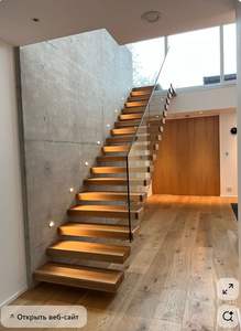 Rampe d'<span class=keywords><strong>escalier</strong></span> flottante <span class=keywords><strong>transparente</strong></span> Prima Elegant, balustrade en verre minimaliste et moderne, tendance et contemporaine - Product Image 6