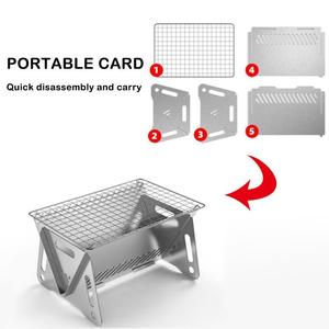 Parrilla Multifuncional Plegable para Fogatas, Parrilla Portátil de Acero Inoxidable para Acampar, Parrilla de Carbón para Barbacoa - Product Image 3
