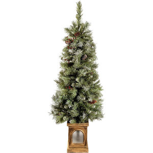 <span class=keywords><strong>Sapin</strong></span> <span class=keywords><strong>de</strong></span> Noël <span class=keywords><strong>de</strong></span> 1,20 m pré-éclairé, mini arbres artificiels, base dorée, floqué <span class=keywords><strong>de</strong></span> neige, 86 lumières LED blanc chaud, épicéa, ignifuge, pour la maison - Product Image 1