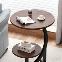 Table d'appoint moderne en métal à double couche, légère et peu encombrante pour salon, chambre, villa, hôtel