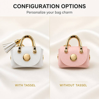 Porte-clés de luxe personnalisé en alliage de zinc pour sacs à main, breloque de sac en cuir PU de créateur, accessoire cadeau DIY pour boutique de cadeaux