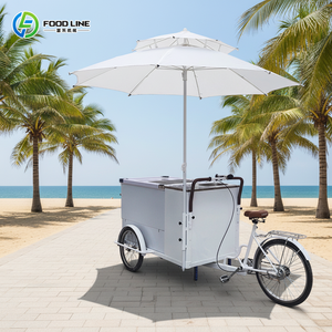 Chariot de nourriture mobile pour crème glacée, chariot de crème glacée électrique à 3 roues, chariot de crème glacée mobile d'extérieur, chariot à pousser pour crème glacée - Product Image 1