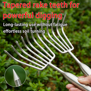 Râteau agricole en acier inoxydable à dents fines pour le désherbage et le travail du sol - Product Image 4