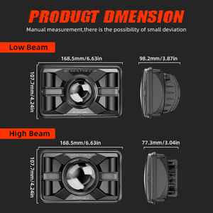 Fari a LED 4x6 4pz Hi/<span class=keywords><strong>Lo</strong></span> DRL Segnale Luminoso Fascio Rettangolare Sostituzione Fari a LED Compatibili con Kenworth Freightline - Product Image 6