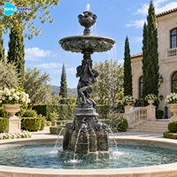Fontaine sculpturale classique en bronze, moulée à la cire perdue, cascade d'eau à plusieurs niveaux, décoration extérieure personnalisée pour hôtel, cour, complexe hôtelier, jardin