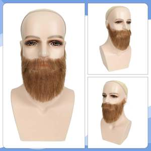 Barba Falsa Realista Reutilizable, Cabello Humano, Encaje Hecho a Mano, Barba Completa Invisible y <span class=keywords><strong>Bigote</strong></span> para Cosplay, Disfraces, Fiestas - Product Image 2