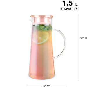 Dụng Cụ Pha Đồ Uống Trà Đá Óng Ánh 1.4 Lít Phụ Kiện Trà Chì Lỏng Bình Đựng Trà Đá ThủY Tinh Màu Hồng - Product Image 2