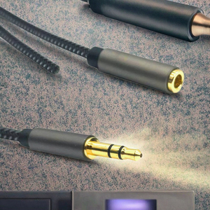 Cable de extensión divisor AUX estéreo de Audio de 3,5mm, <span class=keywords><strong>adaptador</strong></span> de conector de auriculares Dual de nailon para coche, divisor de Audio conveniente para coche - Product Image 2