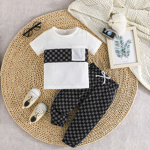 Ensemble de vêtements décontractés pour garçons de 6 <span class=keywords><strong>mois</strong></span> à 2 ans, t-shirt à manches courtes et <span class=keywords><strong>pantalon</strong></span>, vêtements à la mode pour bambins - Product Image 1