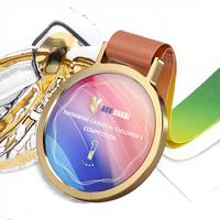 Médaille de récompense sportive en verre cristal personnalisée 2026 pour le karaté, avec ruban coloré, techniques d'impression UV, trophées et plaques – Vente en gros
