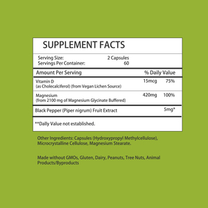 Cápsulas de Glicinato de Magnesio en Oferta, Suplemento para el Cuidado de la Salud que Ayuda a Mejorar la Biodisponibilidad de los Nutrientes con Cápsulas de Vitamina D - Product Image 2