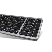 Mini accessoires sans fil USB pour PC Clavier d'ordinateur personnalisé Clavier silencieux sans fil rechargeable Coque métallique au design simple