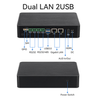 ARM Mini PC RK3568 2G DDR4 16G eMMC double RJ45 LAN 4 RS232 RS485 COM GPIO ordinateur intégré Android industriel sans ventilateur