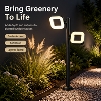 Lampe LED de jardin extérieure à double face, design carré, haute puissance, 60 cm 80 cm, aluminium, éclairage haut et bas, IP65, blanc chaud doux