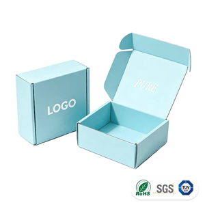 Custom Corrugated Mailer <b>Boxes</b> with White Foil Logo Matte Blue Shipping Box for <b>Small</b> Business Gift Packaging Wholesale - Product Image 1