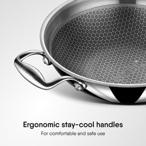 Triply Stainless Steel Frying <b>Pan</b> Saute <b>Pan</b> Non-Stick Coating Gas <b>Induction</b> Cooking 3 Layers Stainless Steel Wok <b>Pan</b> - Product Image 3