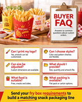 Pochettes pour frites Interpac, imperméables, écologiques, imprimées sur mesure, étiquette privée, emballage sur mesure pour restaurants
