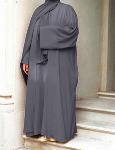 Nuovi modelli 2023 abiti <span class=keywords><strong>Hijab</strong></span> Abaya aperti con abito interno tacchino Dubai solido due pezzi Set di abiti musulmani per donne islamiche - Product Image 3