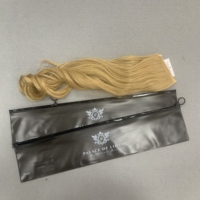 Paquet d'extensions de cheveux en plastique transparent impression personnalisée sacs de perruque emballage de cheveux pince à cheveux de longue taille emballage sac à fermeture éclair