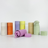 Tube de déodorant vide rechargeable hermétique en paille de blé de 60 ml, conteneur cosmétique en plastique écologique à torsion, sérigraphie