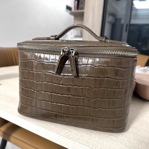 Grande capacité, sac de lavage pour femme, alligator, design tendance personnalisé, trousse de toilette, sac à main en PU pour femme, sac à maquillage - Product Image 3