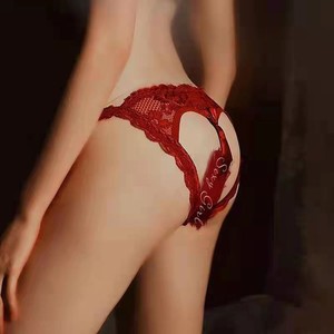 Culottes string en dentelle en forme de cœur pour filles, culottes transparentes séduisantes avec entrejambe ouvert, pas besoin de les enlever. - Product Image 4