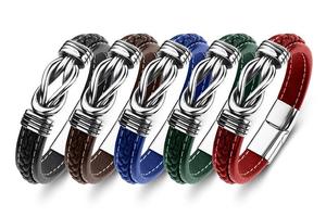 Wholesale High Quality Vintage Woven Leather Infinity Love Knot Stainless Steel Bracelet Gift <b>for</b> <b>Men</b> <b>for</b> Son - Product Image 2