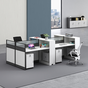 Nouveau meuble commercial au design moderne poste de travail informatique modulaire cloison en <span class=keywords><strong>verre</strong></span> <span class=keywords><strong>bureau</strong></span> du personnel - Product Image 1