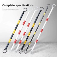 Poteau de signalisation télescopique pliable en caoutchouc réfléchissant avec support au sol pour les parkings peu encombrés