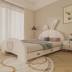 Nouveauté : <span class=keywords><strong>Lit</strong></span> enfant en bois massif de luxe, style lapin de dessin animé, avec barrière de sécurité et tiroirs de rangement - Product Image 2