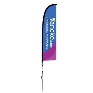 TJ-cuchillo rectangular de publicidad personalizado, Bandera de pluma de playa, pancarta impresa, bandera de playa