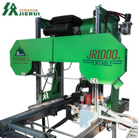 Scierie à ruban hydraulique portable automatique abordable avec moteur à essence, scierie à ruban horizontale pour la coupe du bois