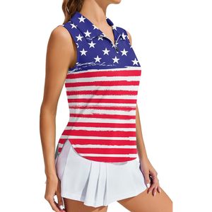 Camiseta de Golf para Mujer FOXA, Sin Mangas, UPF 50+, Secado Rápido, Cuello en V, Cierre de Cremallera 1/4, Estilo Polo Deportivo - Product Image 1