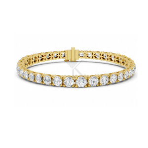 Pulsera de tenis clásica de oro macizo de 14K y 18K con diamantes engastados en punta, con diamantes redondos creados en laboratorio, joyería fina minimalista. - Product Image 1