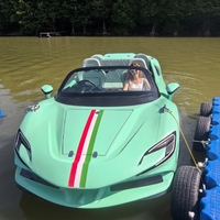 Véhicule aquatique de divertissement haute performance en fibre de verre pour usage commercial en parc d'attractions, type Jet Car Boat Ski, pour la location (4-5 places)