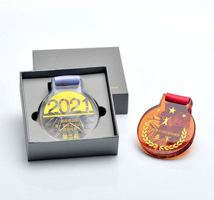 Souvenirs d'événements colorés personnalisé étoile brillante Liuli couleur glaçure médaillons verre cristal Sport médaille - Product Image 5