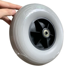 Rueda giratoria de PVC con neumático sólido de 8 pulgadas, rueda delantera universal para accesorios de silla de ruedas - Product Image 1