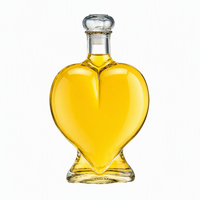 Bouteille en verre miniature de luxe Solent en forme de cœur 10 ml, base lourde, pour spiritueux, liqueur, cadeau de mariage, emballage en gros