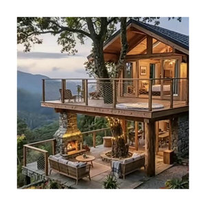 บ้านต้นไม้ไม้แบบกำหนดเองสำหรับเล่นกลางแจ้ง โครงสร้างไม้สำหรับสนามหลังบ้านที่ผ่านการอบด้วยสารกันเชื้อรา - Product Image 4