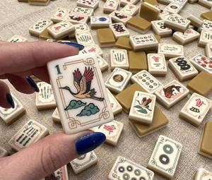 Mahjong Americano de Lujo de 2 Capas de Acrílico con Diseño de Pez del Paraíso de China, 160 Piezas, Juego Completo - Product Image 1