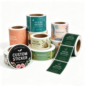 Printed Round Pet Store Waterproof Self Adhesive Packaging Roll Label for <b>Logo</b> Branding Custom Thank You <b>Stickers</b> - Product Image 1