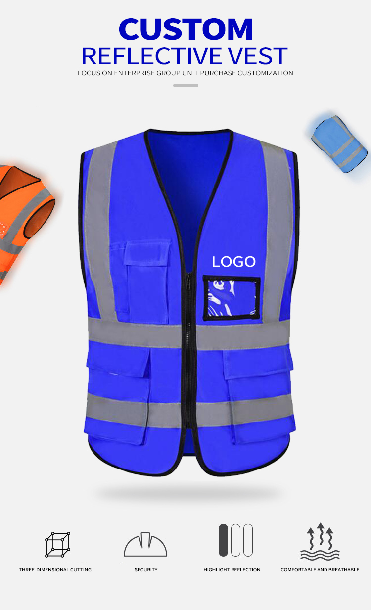 High Visible Security reflective work vest Guard Reflective striping protective work vest