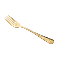 Argenterie de style rétro en vrac avec vaisselle en acier inoxydable gaufré or cinq pièces couverts plats fantaisie ensembles dorés