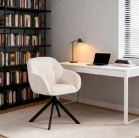 Meubles de salle à manger modernes et minimalistes, écologiques, chaises à dossier haut rembourrées en chenille avec pieds en métal, ensemble
