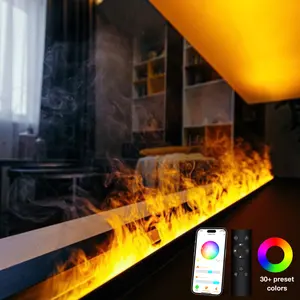 100/120/150/180/200cm Wifi Realistic Electric Steam Humidifier Fireplace No Heat Led 3d Water Vapor Electric Fireplace Insert