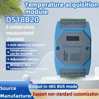 Modul akuisisi Analog Input 18b20 8-Channel protokol MODBUS-RTU mendukung instrumen suhu OEM yang dapat disesuaikan